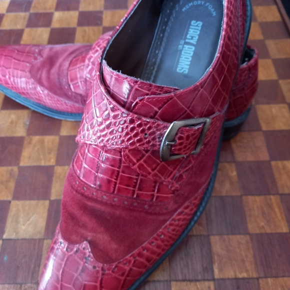 "Host Pick" Red Leather Croco print shoes size 9 - Picture 2 of 5
